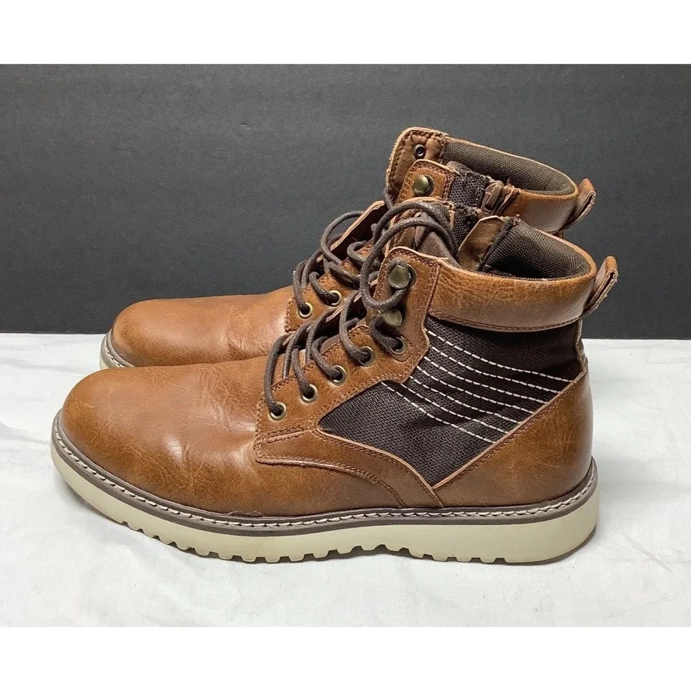 Men's Madden by Steve Madden Boots Lace Up Tan Cognac Size 10